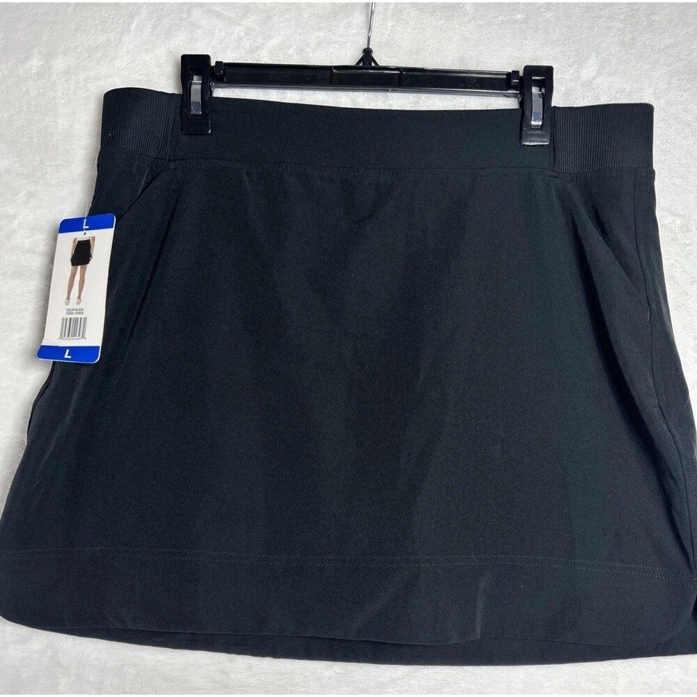 32 Degrees Skort Women’s Large Black Cool Luxe Stretch Athletic Pockets